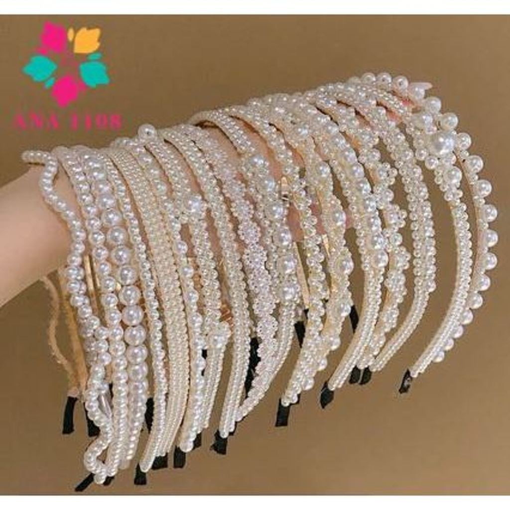 KIT 5 PCS Tiara de Pérolas / Arquinho de Perolas - Acessórios femininos de cabelo