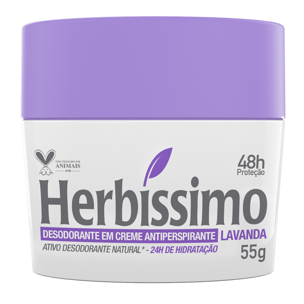 Desodorante Creme Antitranspirante Herbíssimo Lavanda 55G